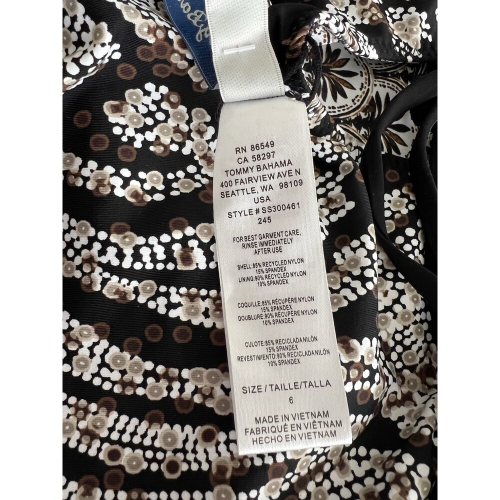Tommy Bahama Playa Brava Reversible One Piece Swimsuit Blk & White Size 6 - NWT - Picture 10 of 11
